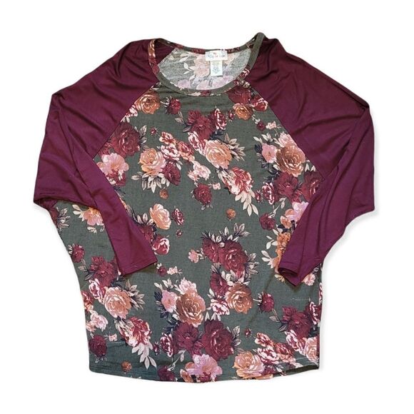 Floral dolman sleeve reglan tee - Picture 2 of 3